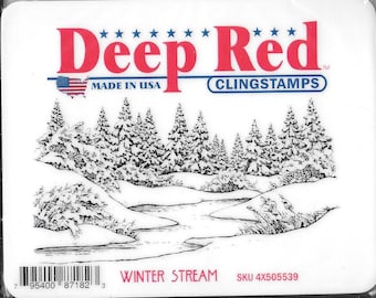 Deep Red Cling Stamps -- Winter Stream  -- NEW -- (#2930)