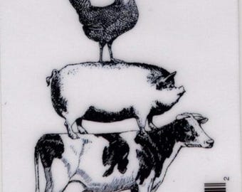 Deep Red Cling Stamps --       -- NEW -Farm Animal Stack  - (#4465)