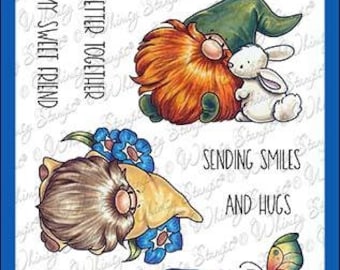 Whimsy Stamps --    Gnome Think Spring   -- NEW  -- (#4249)