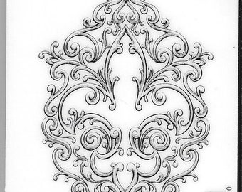 Deep Red Cling Stamps --  Iron Fleur de lis -- NEW -- (#2958)