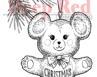 Deep Red Cling Stamps --  Christmas Bear -- NEW -- (#4686)