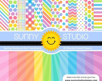 6 x 6 Paper Pad ~  Sunny Studios  ~ Spring Sunburst ~ Double sided NEW (#3161)