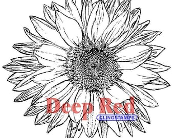 Deep Red Cling Stamps --   Large Sunflower -- NEW -- (#4835)