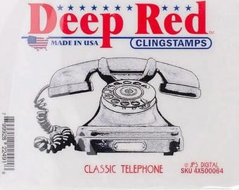 Deep Red Cling Stamps --  Classic Telephone -- NEW -- (#4462)