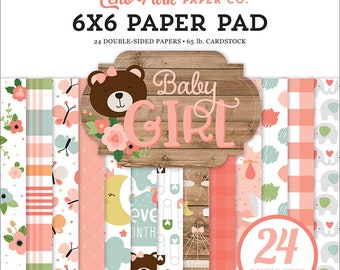 6 x 6 Paper Pad ~ Baby Girl ~ Double sided NEW (#4223)