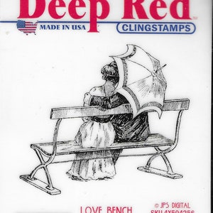 Sellos adhesivos de color rojo intenso - Love Bench - NUEVO - (#3798)