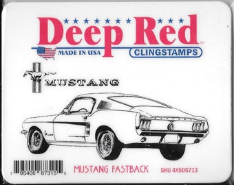 Deep Red Cling Stamps --  Mustang Fastback -- NEW -- (#2934)