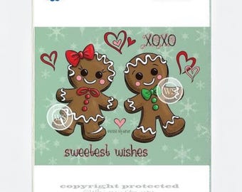 Whimsy Stamps --   Gingerbread Love   -- NEW -- (#4104)