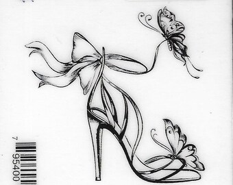 Deep Red Cling Stamps --   Butterfly Fashion      -- NEW -- (#3805)