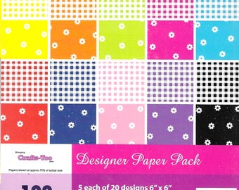 6 x 6 Paper Pad ~ Flowers - Gingham - Crafts Too paper  ~  NEW (#4802)