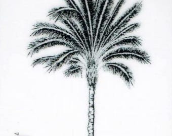 Deep Red Cling Stamps --  Palm Tree  -- NEW -- (#4486)