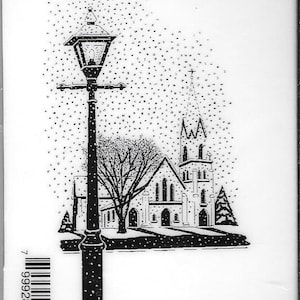 Deep Red Cling Stamps --  Winter Church -- NEW -- (#2938)