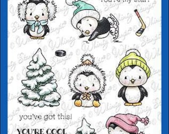 Whimsy Stamps --   Penguin Winter   -- NEW  -- (#4395)