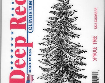 Deep Red Cling Stamps -- Spruce Tree  -- NEW -- (#2935)