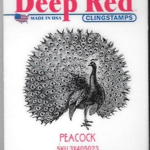 Carimbos Deep Red Cling -- Pavão -- NOVO -- (#2810)
