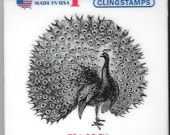 Deep Red Cling Stamps -- Peacock -- NEW -- (#2810)
