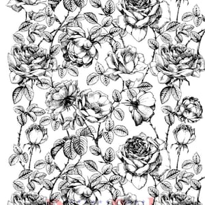 Deep Red Cling Stamps -- Roses Background -- NEW -- (#4458)
