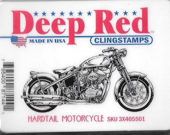 Deep Red Cling Stamps --  Hardtail Motorcycle  -- NEW -- (#2537)