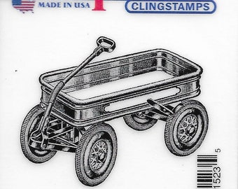 Deep Red Cling Stamps --  Little Red Wagon   -- NEW -- (#3230)