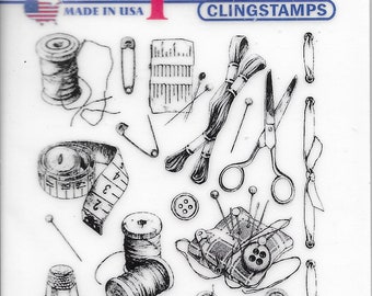 Deep Red Cling Stamps --   Sewing Notions    -- NEW -- (#3407)