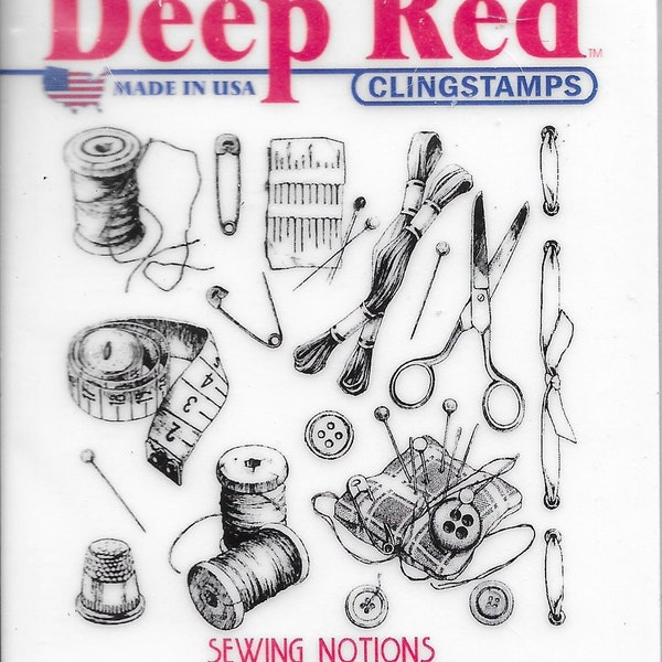 Deep Red Cling Stamps --   Sewing Notions    -- NEW -- (#3407)