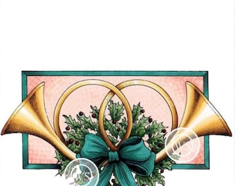 Whimsy Stamps --  Christmas Horns   -- NEW -- (#2944)