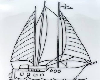 Deep Red Cling Stamps -- Sailboat  -- NEW -- (#4480)