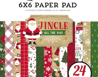 6 x 6 Paper Pad ~ Jingle All The Way  ~ Double sided  NEW  (#4797) Echo Park