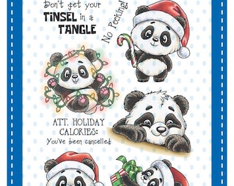 Whimsy Stamps --  Panda Christmas -- NEW  -- (#4714)