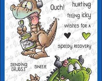 Whimsy Stamps --  Get Well Dragons     -- NEW  -- (#3617)