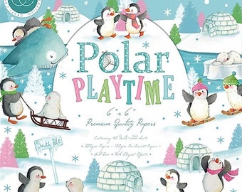 6 x 6 Paper Pad ~  Polar Playtime  --   Double sided  - NEW (#3503)