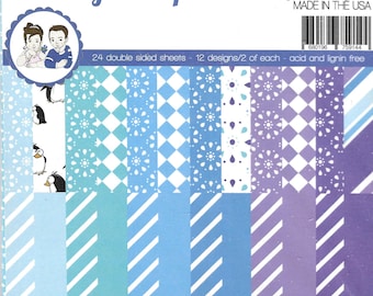 Whimsy stamps winter Paper Pack   ~~. Chilly ~~ 24 double sided sheets ~~   NEW ~~ (#4795)