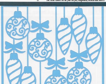 Clear Scraps Designer Stencil -- New -- Swirl Christmas  Bulbs   -- (#3557)