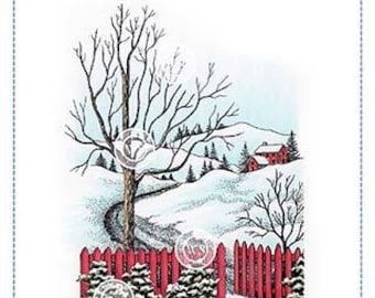 Whimsy Stamps --   Snow Road  -- NEW -- (#3779)