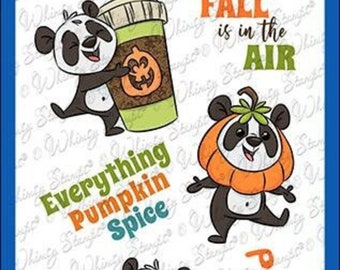 Whimsy Stamps --  Pumpkin Spice Panda  -- NEW  -- (#4350)