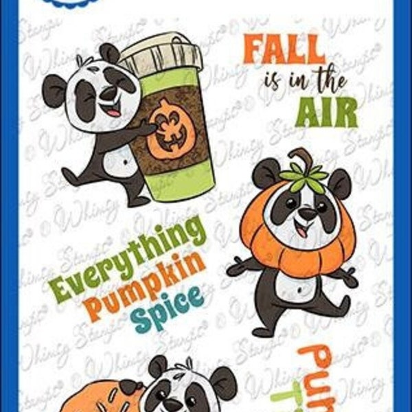 Whimsy Stamps --  Pumpkin Spice Panda  -- NEW  -- (#4350)