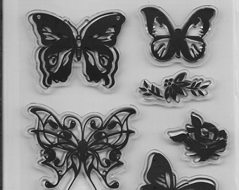 Clear Stamp Set --  NEW  --  Butterfly Fancy  --  (#2002)