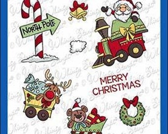 Whimsy Stamps --    Santa's Train  -- NEW  -- (#3492)
