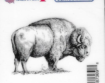 Deep Red Cling Stamps --    American Buffalo     -- NEW -- (#3820)