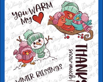 Whimsy Stamps --   Warm Winter Birds   -- NEW -- (#4329)