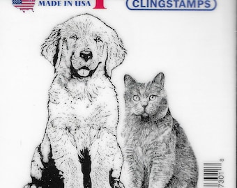 Deep Red Cling Stamps --   Furry Friends   -- NEW -- (#3791)