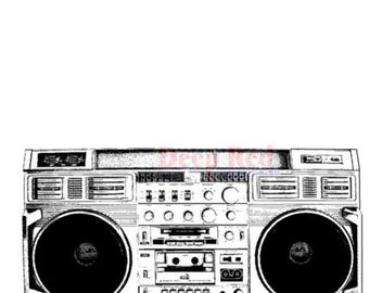 Deep Red Cling Stamps --  BoomBox  -- NEW -- (#4806)