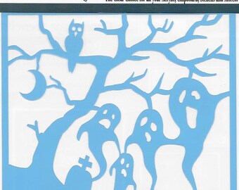 Clear Scraps Designer Stencil -- New -- Spooky Graves -- (#4001)