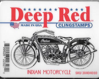 Deep Red Cling Stamps --  Indian Motorcycle  -- NEW -- (#2425)