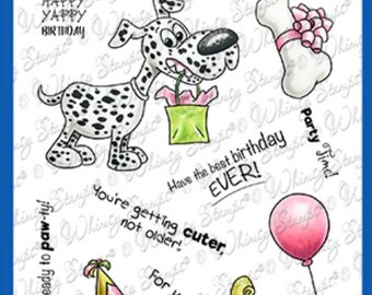 Whimsy Stamps --  Doggie Birthday Party -- NEW  -- (#4488)