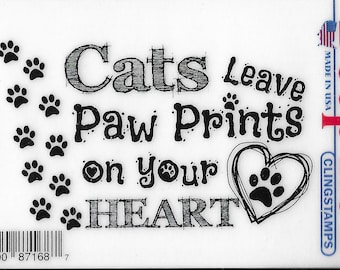 Deep Red Cling Stamps -- Cat Prints  -- NEW -- (#3443)
