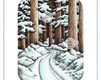 Whimsy Stamps --  Winter Woods -- NEW  -- (#3480)