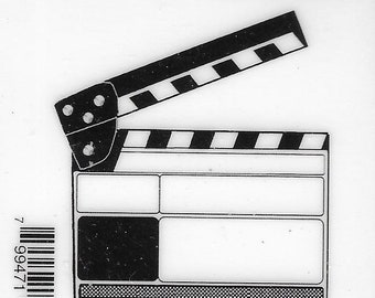 Deep Red Cling Stamps --    Movie Clapper    -- NEW -- (#3803)