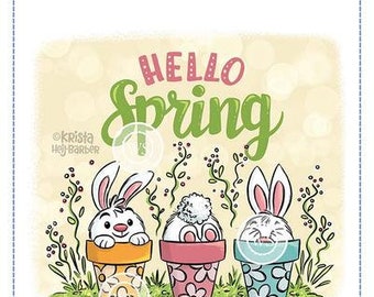 Whimsy Stamps --  Hello Spring Bunnies    -- NEW -- (#3484)