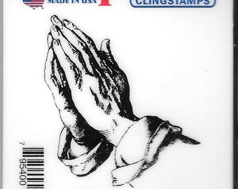 Deep Red Cling Stamps -- Praying Hands  -- NEW -- (#2712)